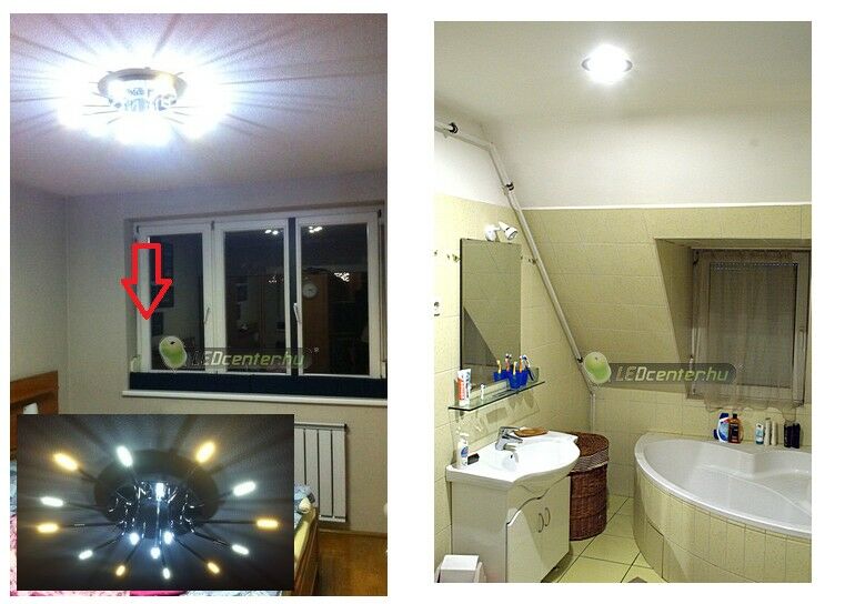 Hálószoba LED G4 és fürdő INTI LED fényforrással