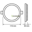 Kép 3/3 - INTI IP44 9W LED mennyezeti lámpa változtatható színhőmérséklet, fényerőszab. 3évG