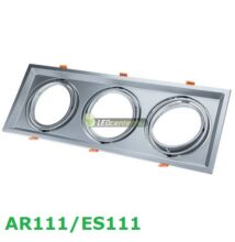 AR111/ES111 billenthető lámpatest, matt ezüst, tripla, 480x180mm