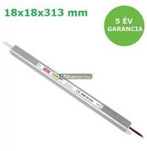 Jinbo Ultra Slim 60W DC12 IP20 stabilizált LED tápegység, 18x18x313mm, 5 év garancia