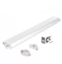 Corner2 Sarokba illeszthető LED-profil szett N01 opál fedlappal 2000 mm fehér 004635