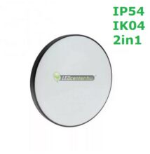 NYMPHEA 24W IP54 IK04 ütésálló LED lámpa fekete/fehér gyűrűvel, hidegfehér 2évG