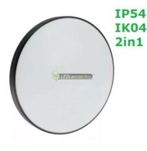 NYMPHEA 32W IP54 IK04 ütésálló LED lámpa fekete/fehér gyűrűvel, természetes fehér 2évG
