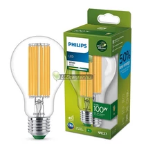 PHILIPS ultrahatékony 7.3W=100W 1535 lumen LED E27 körteégő, melegfehér 3évG