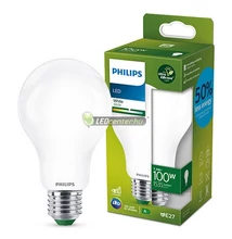 PHILIPS ultrahatékony 7.3W=100W 1535 lumen LED E27 FR körteégő, melegfehér 3évG