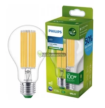 PHILIPS ultrahatékony 7.3W=100W 1535 lumen LED E27 körteégő, természetes fehér 3évG