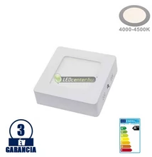 SNOW LED 6W=48W szögletes fehér mennyezeti lámpa, természetes fehér 3évGar