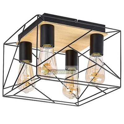 Rábalux BOIRE 71024 fa és fém mennyezeti lámpa E27-es aljzattal 2évG