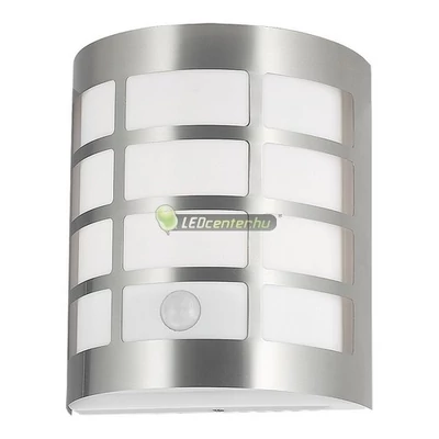 SEVILLA inox kültéri fali lámpa 1xE27, IP44, mozgásérzékelővel