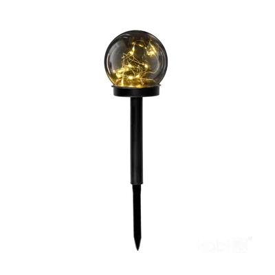 Solar gömb kerti lámpa LED GLEAM fekete búra 3000K KOBI-004494