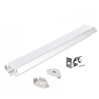 Corner2 Sarokba illeszthető LED-profil szett N01 opál fedlappal 2000 mm fehér 004635