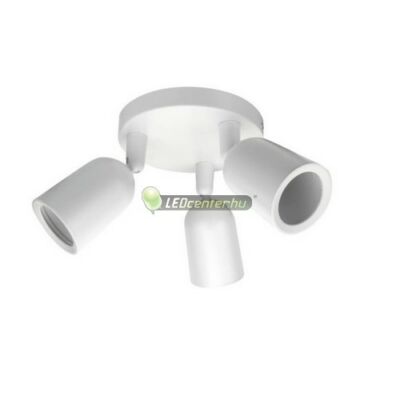 LC-10 fehér hármas billenthető szpot lámpatest, műanyag, GU10/230V aljzat