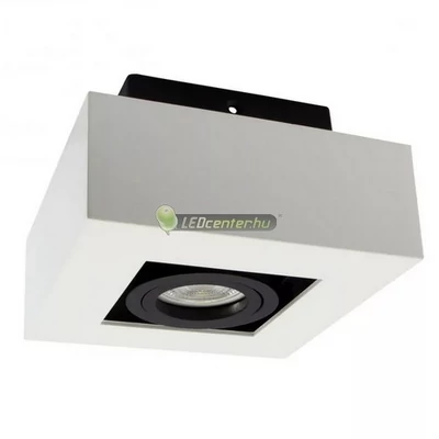 SpectrumLED MIRORA GU10/230V elegáns, szögletes fekete-fehér billenthető alumínium lámpatest