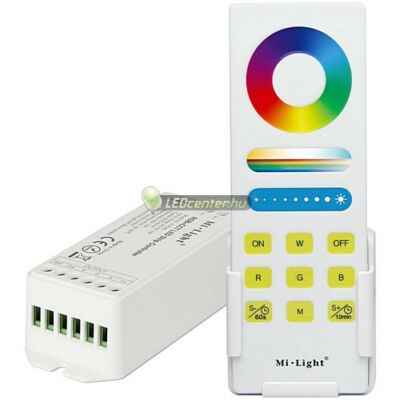 MiLight RGB+CCT RF vezérlőegység fehér érintős, fali tartóval 180 W, FUT045A