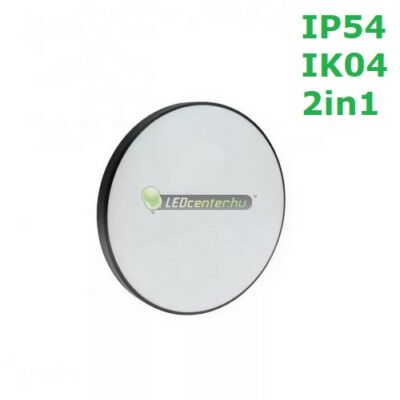 SpectrumLED NYMPHEA 18W IP54 IK04 ütésálló LED lámpa fekete/fehér gyűrűvel, melegfehér 2évG SLI031034WW_PW