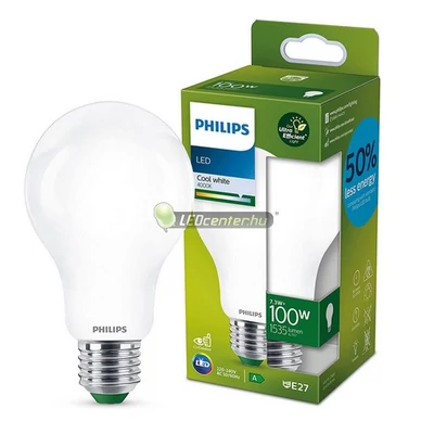 PHILIPS ultrahatékony 7.3W=100W 1535 lumen LED E27 FR körteégő, természetes fehér 3évG