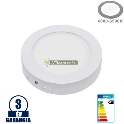 SNOW LED 12W=100W kerek fehér mennyezeti lámpa, hidegfehér 3évGar