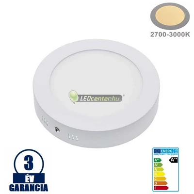 SNOW LED 12W=100W kerek fehér mennyezeti lámpa, melegfehér 3évGar