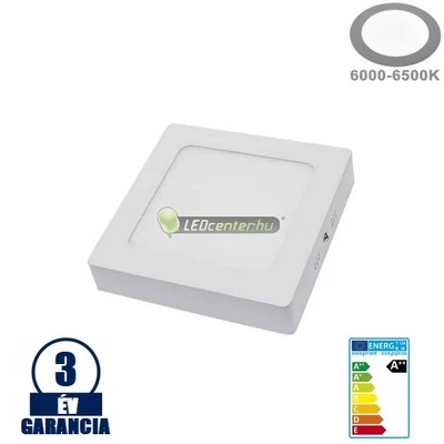 SNOW LED 12W=100W szögletes fehér mennyezeti lámpa, hidegfehér 3évGar