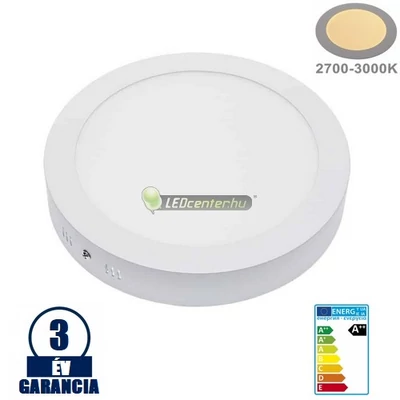 SNOW LED 18W=140W kerek fehér mennyezeti lámpa, melegfehér 3évGar