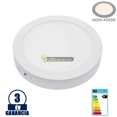 SNOW LED 18W=140W kerek fehér mennyezeti lámpa, természetes fehér 3évGar