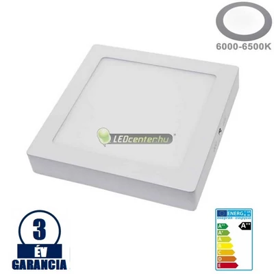 SNOW LED 18W=140W szögletes fehér mennyezeti lámpa, hidegfehér 3évGar