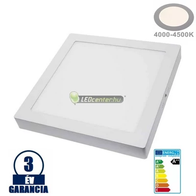 SNOW LED 24W=200W szögletes fehér mennyezeti lámpa, természetes fehér 3évGar