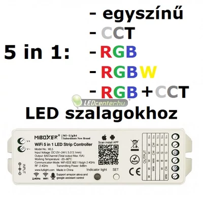 MiLight-MiBoxer 5 az egyben RGB, RGB+W, CCT, wifi RF vezérlőegység, 180W WL5