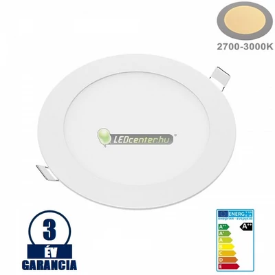 INTI 12W=96W kerek fehér LED mennyezeti lámpa melegfehér 3évGar