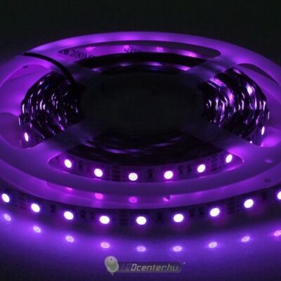 UV beltéri LED szalag, 60 SMD5050 LED 14,4 W/m, ultraviola, 3évG