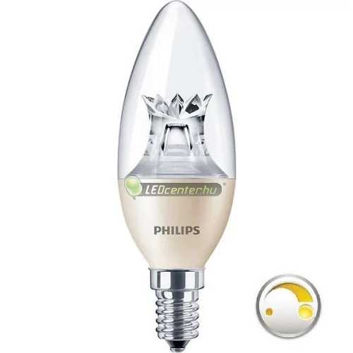 PHILIPS MASTER LED 5,5W=40W 470 lumen szabályozható gyertyaégő, melegfehér 3évG 929002491002